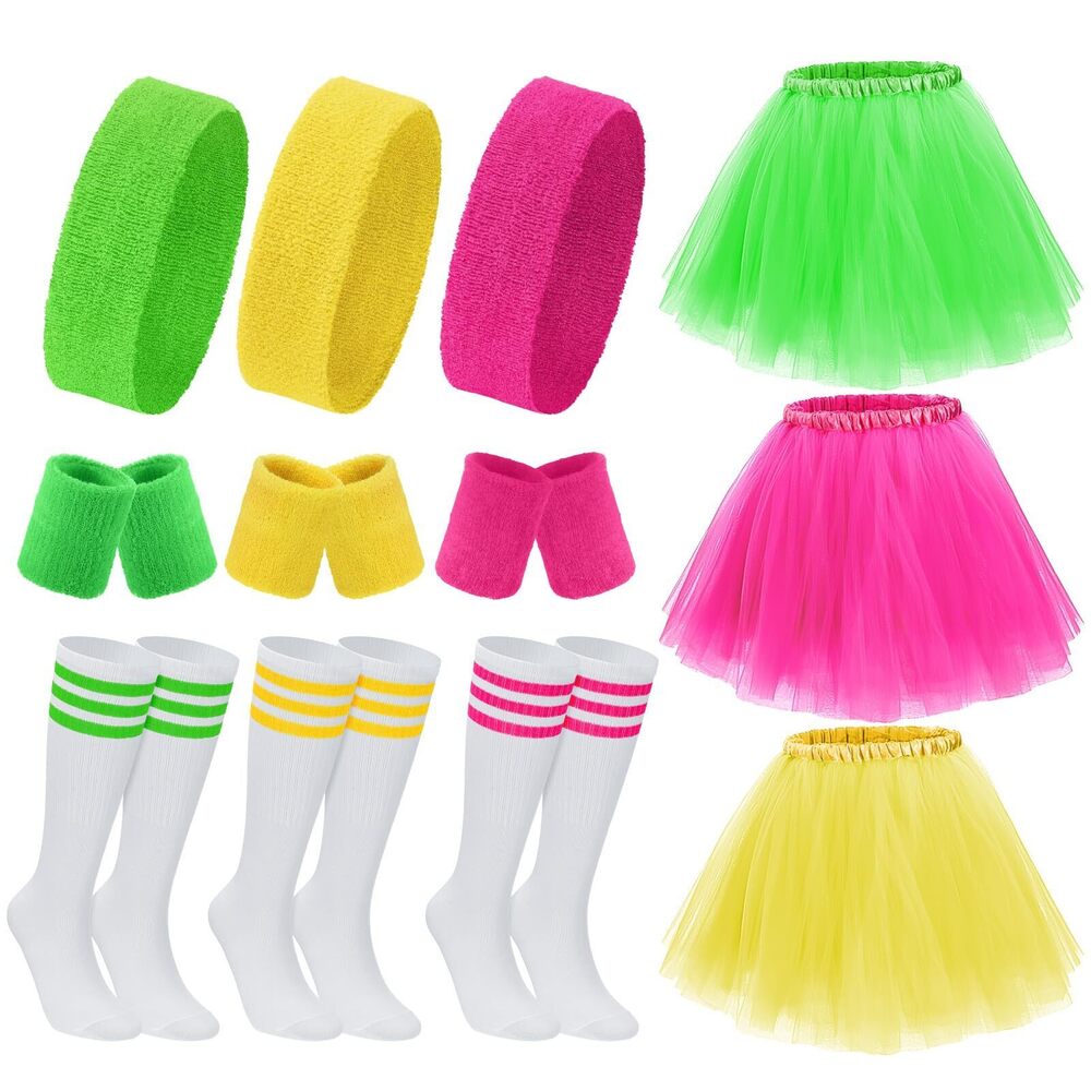 5445 3pcs Halloween Tutu Skirts Set For Costume Neon Tutu